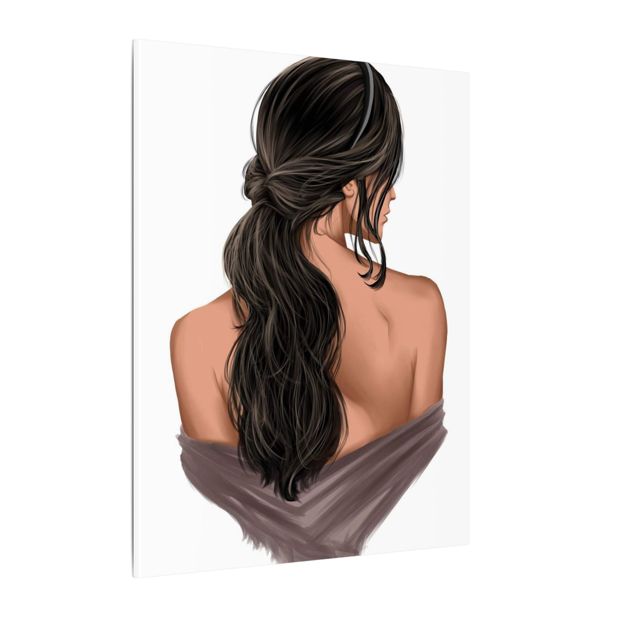 Portrait Canvas Print Woman Back View with Loose Ponytail – Perfect Home Decor for Every Room - TheKaraHan