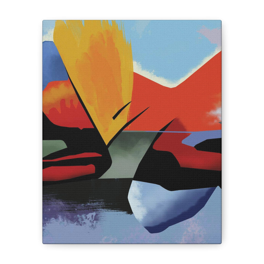 Abstract Color Block Matte Canvas Print — Modern Stretched Wall Art 