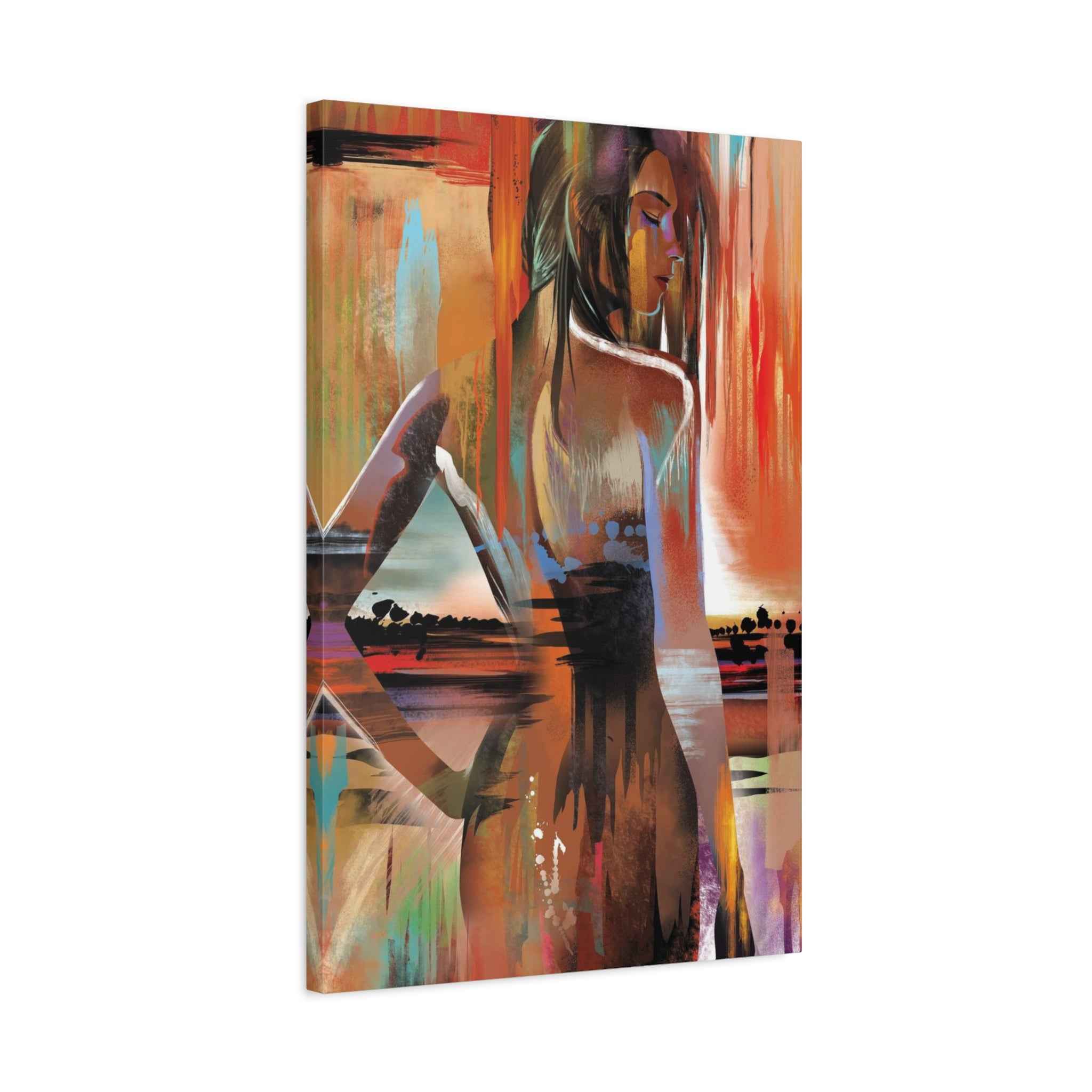 Abstract Woman Portrait Canvas - Stretched Matte Canvas Art - TheKaraHan