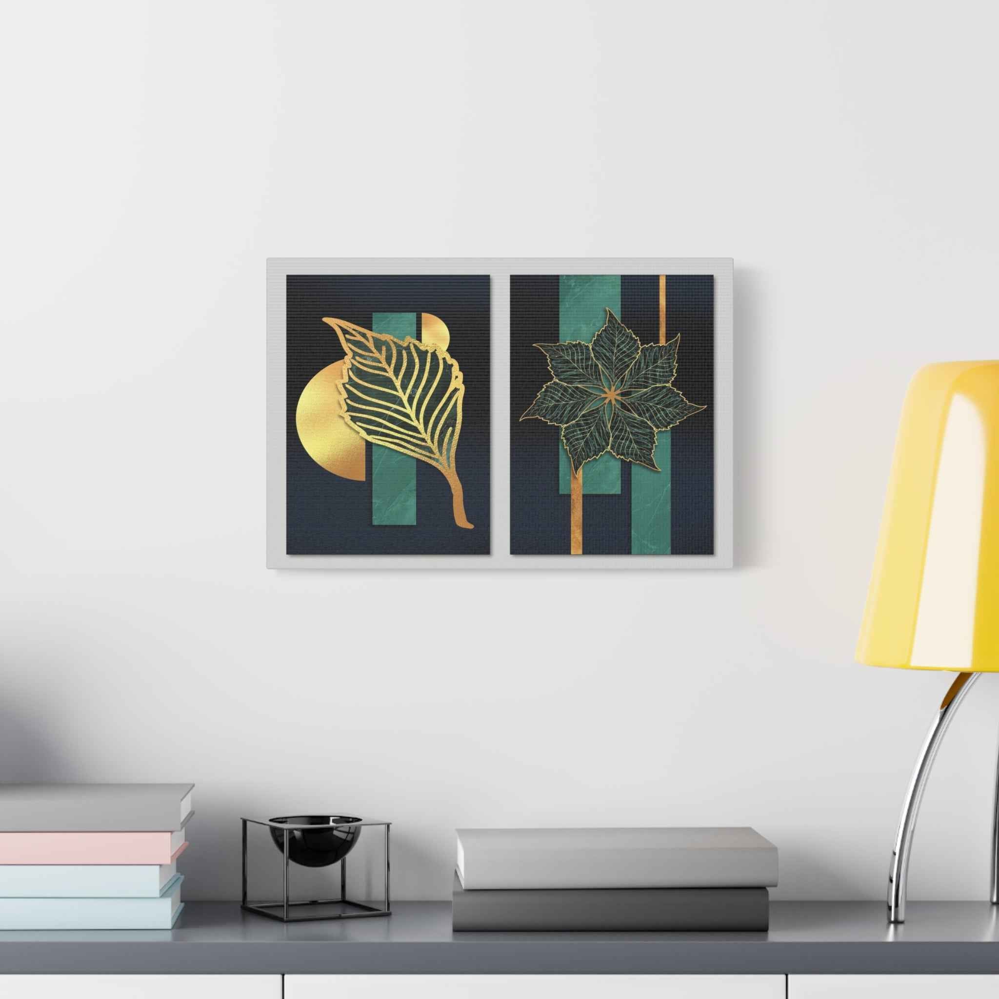 Gold Leaf Wall Art - Botanical Abstract Prints