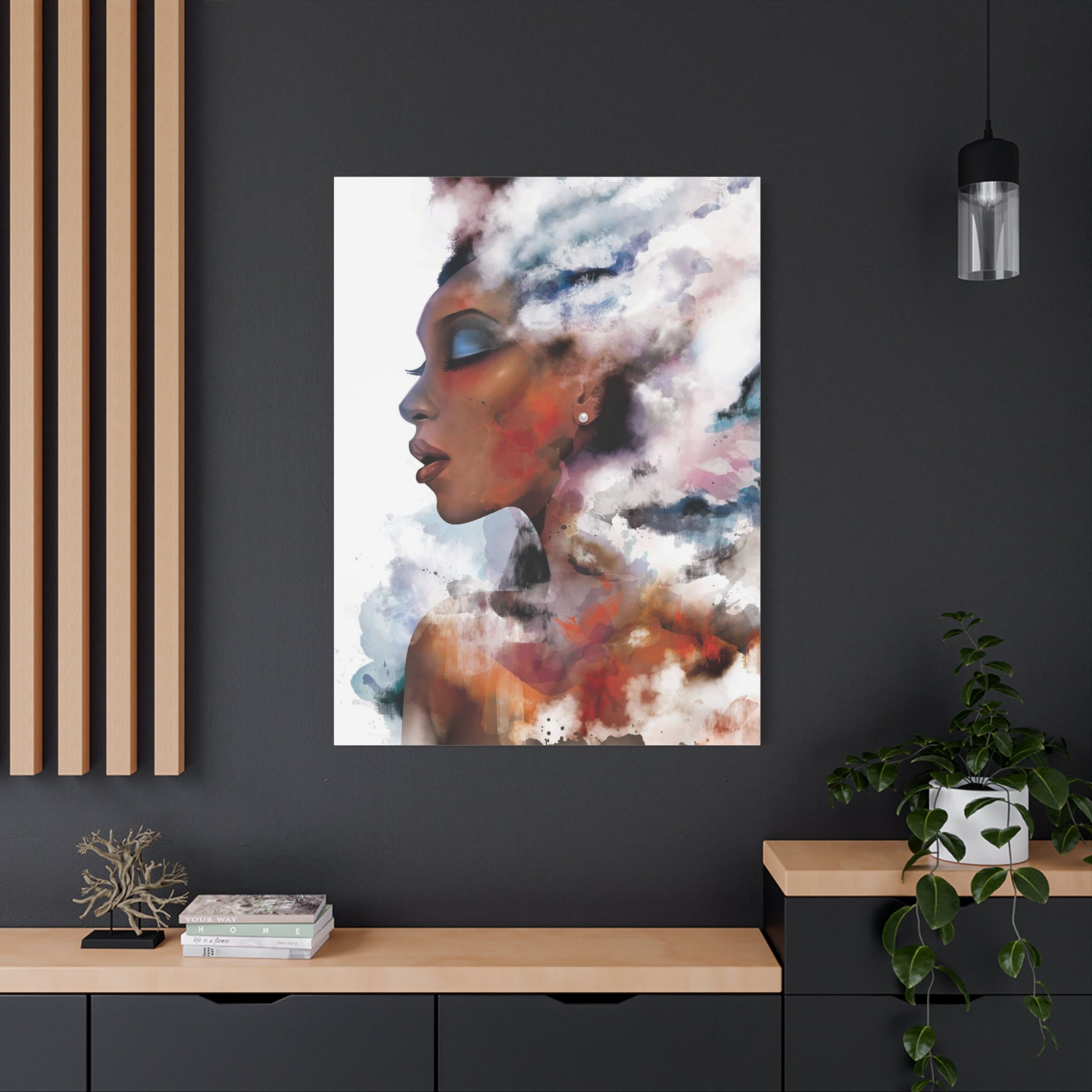 Abstract Watercolor Woman Art - Dreamy Canvas Portrait Wall Decor - TheKaraHan