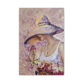Floral Wall Art - Lady in Wide Brim Hat on Matte Stretched Canvas - TheKaraHan