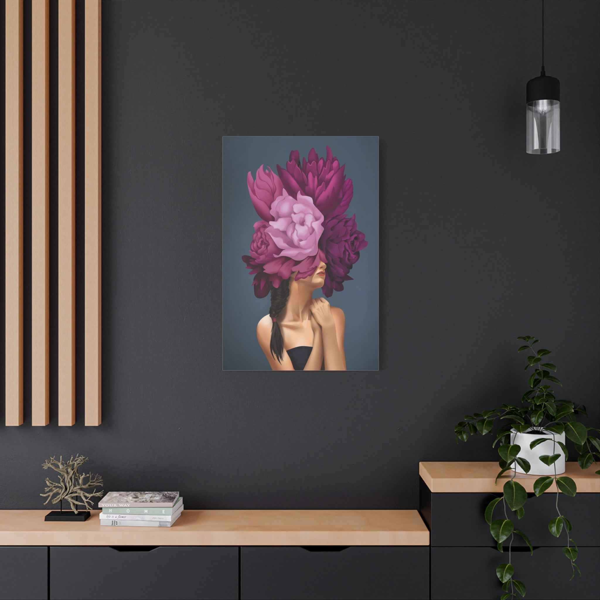 Floral Masked Woman Wall Art - TheKaraHan