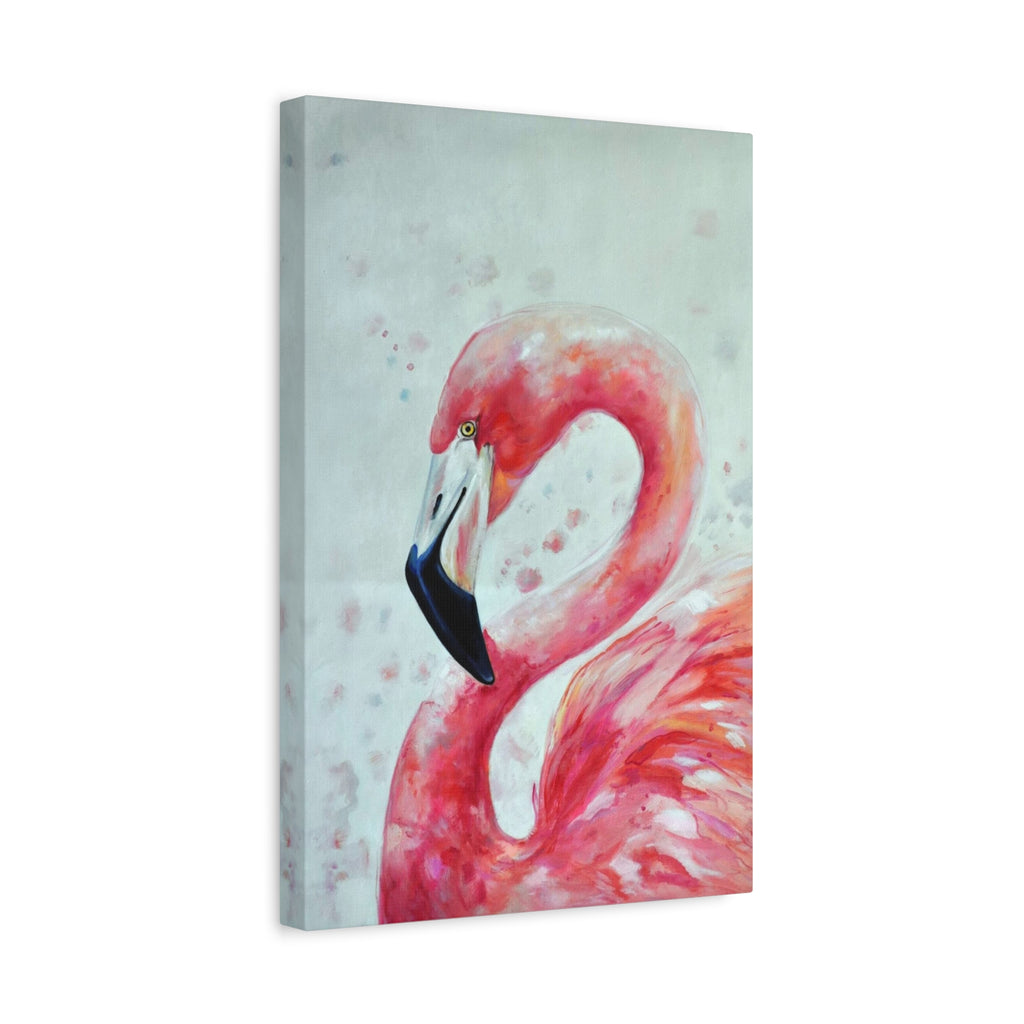 Pink Flamingo Matte Canvas Print — Stretched Wall Art 