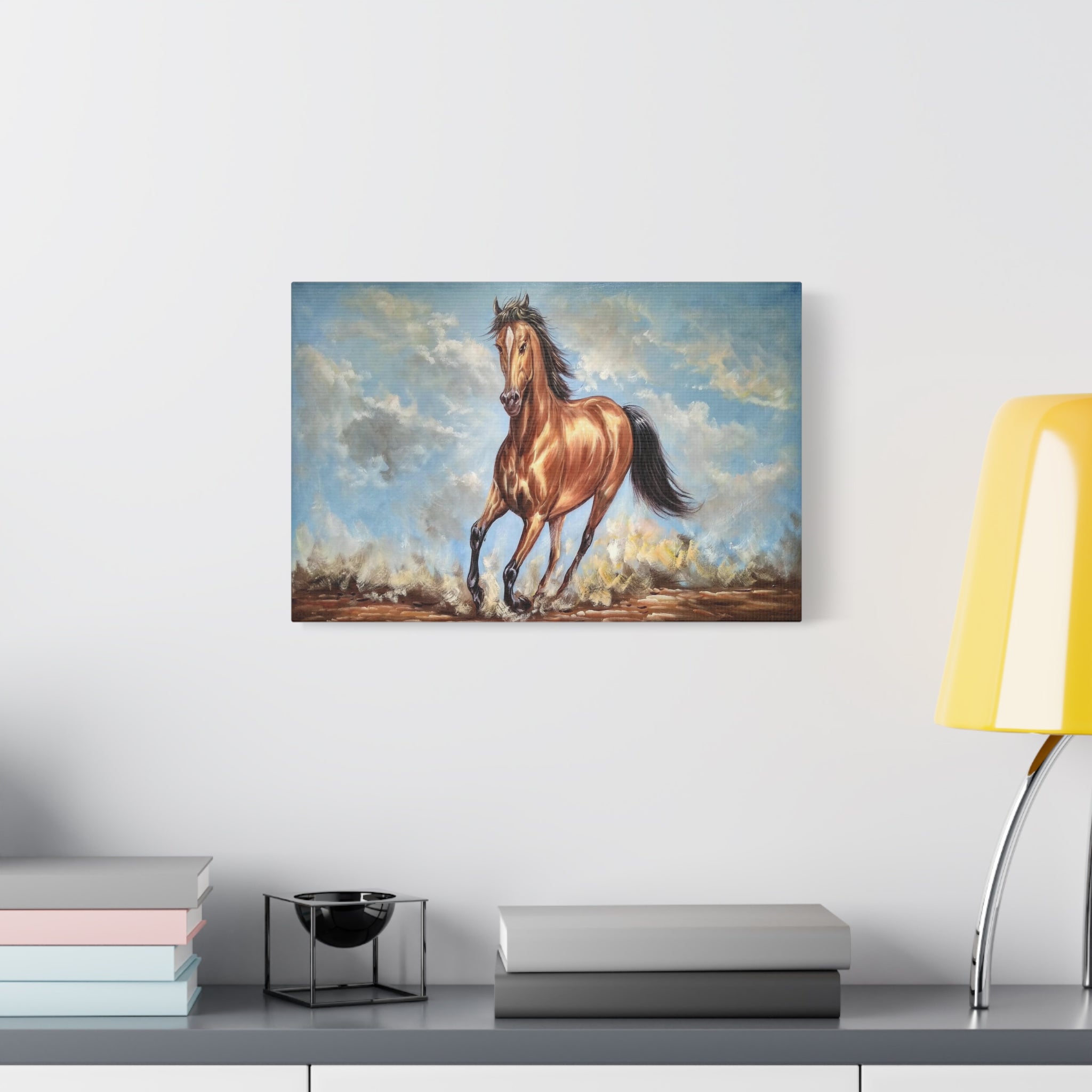 Galloping Horse Matte Canvas Print — Stretched Wall Art 