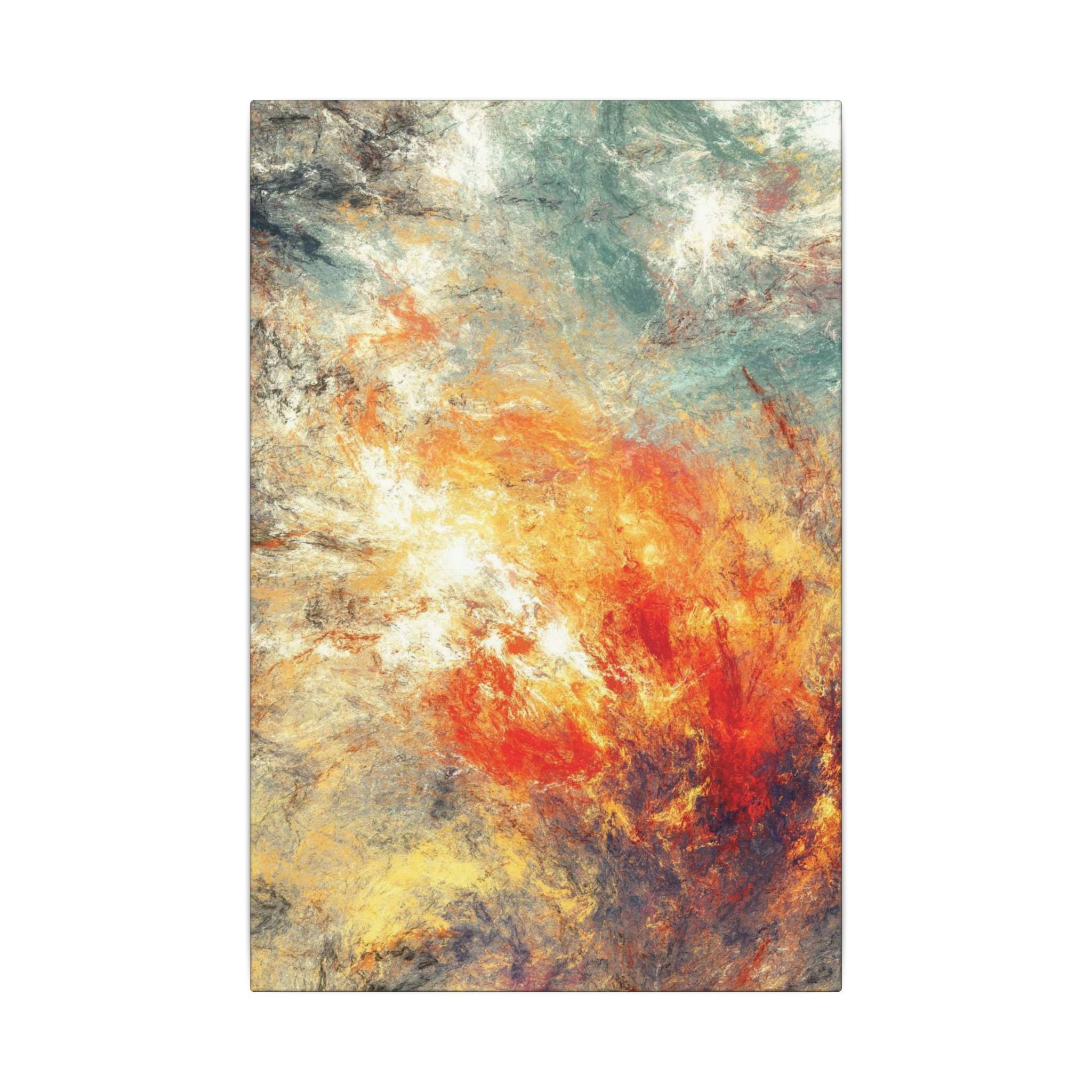 Abstract Nebula Canvas Wall Art — Colorful Modern Stretched Matte Print 