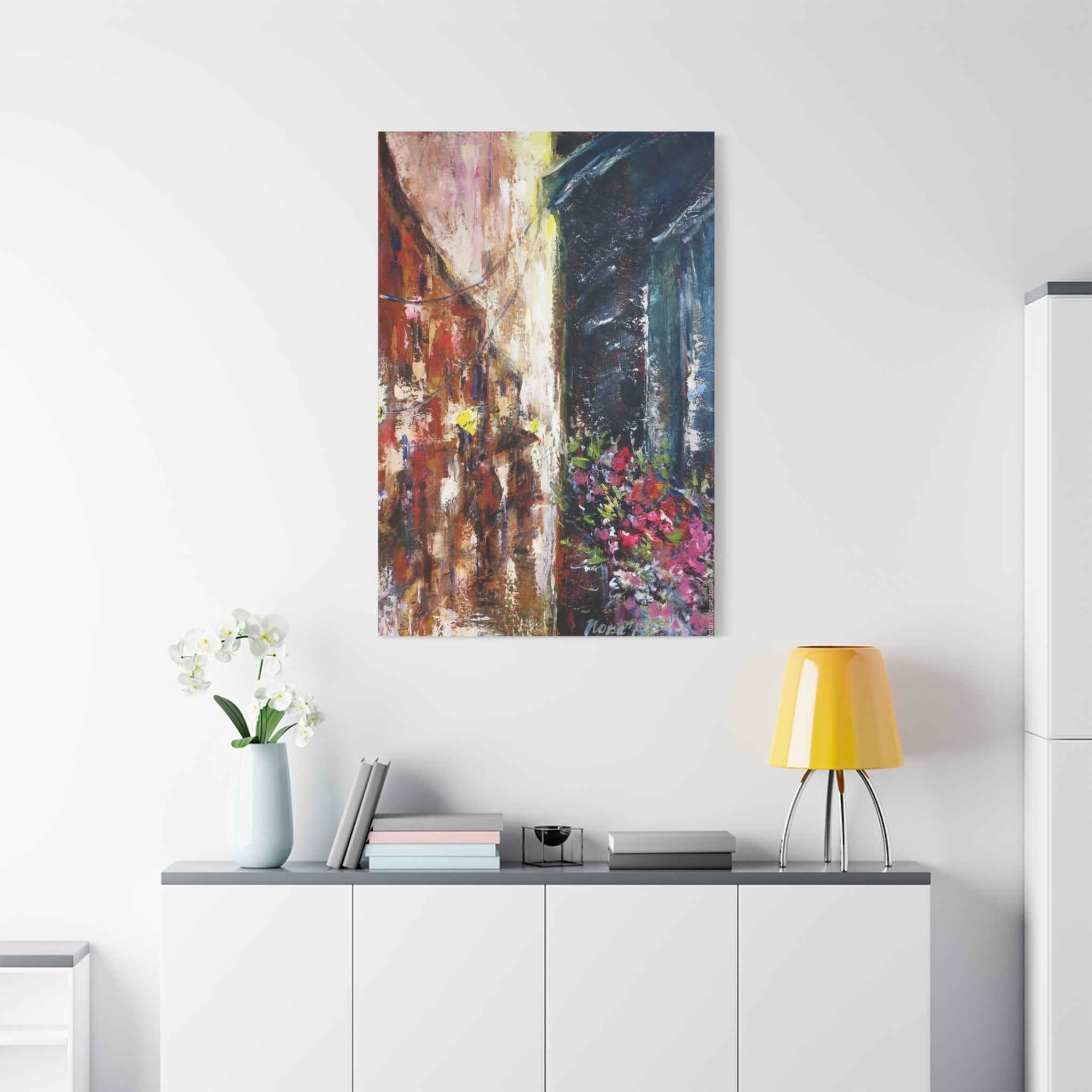 Abstract Floral Canvas Art – Matte Stretched Street Art Painting - TheKaraHan