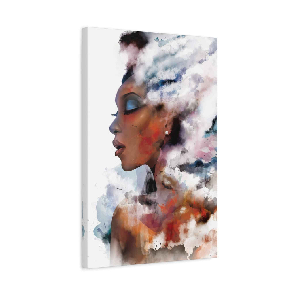 Abstract Watercolor Woman Art - Dreamy Canvas Portrait Wall Decor - TheKaraHan