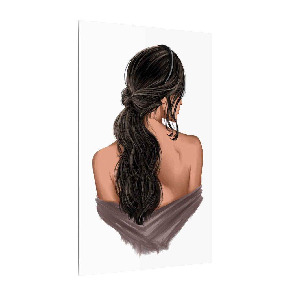 Portrait Canvas Print Woman Back View with Loose Ponytail – Perfect Home Decor for Every Room - TheKaraHan