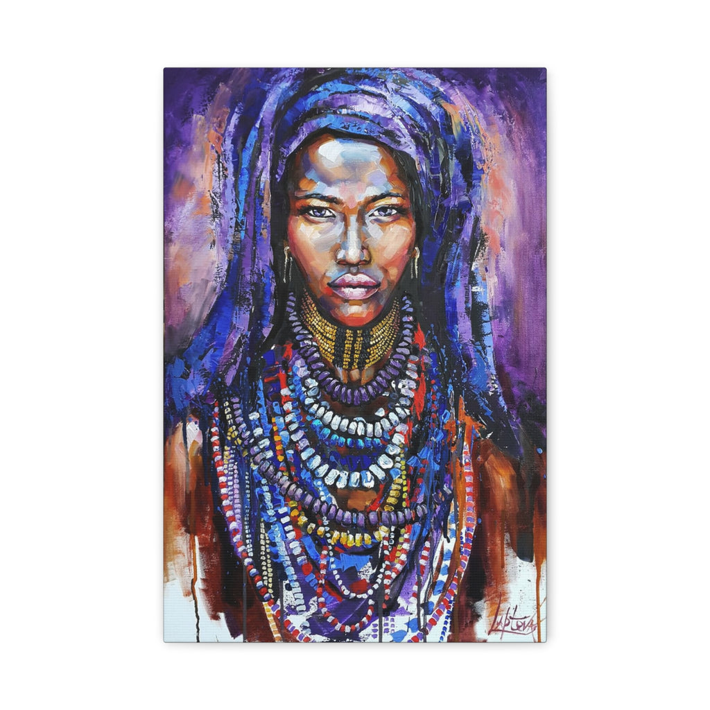 Tribal Queen Canvas Art - Stunning Portrait for Your Space - TheKaraHan