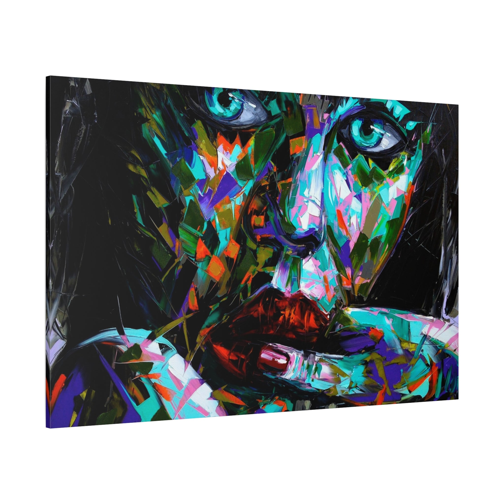 Colorful Abstract Woman Portrait Canvas — Modern Pop Art Wall Decor - TheKaraHan