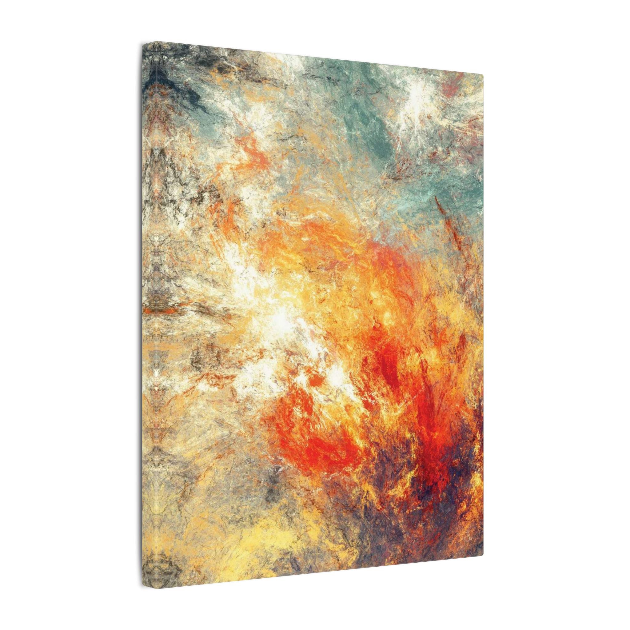 Abstract Nebula Canvas Wall Art — Colorful Modern Stretched Matte Print 