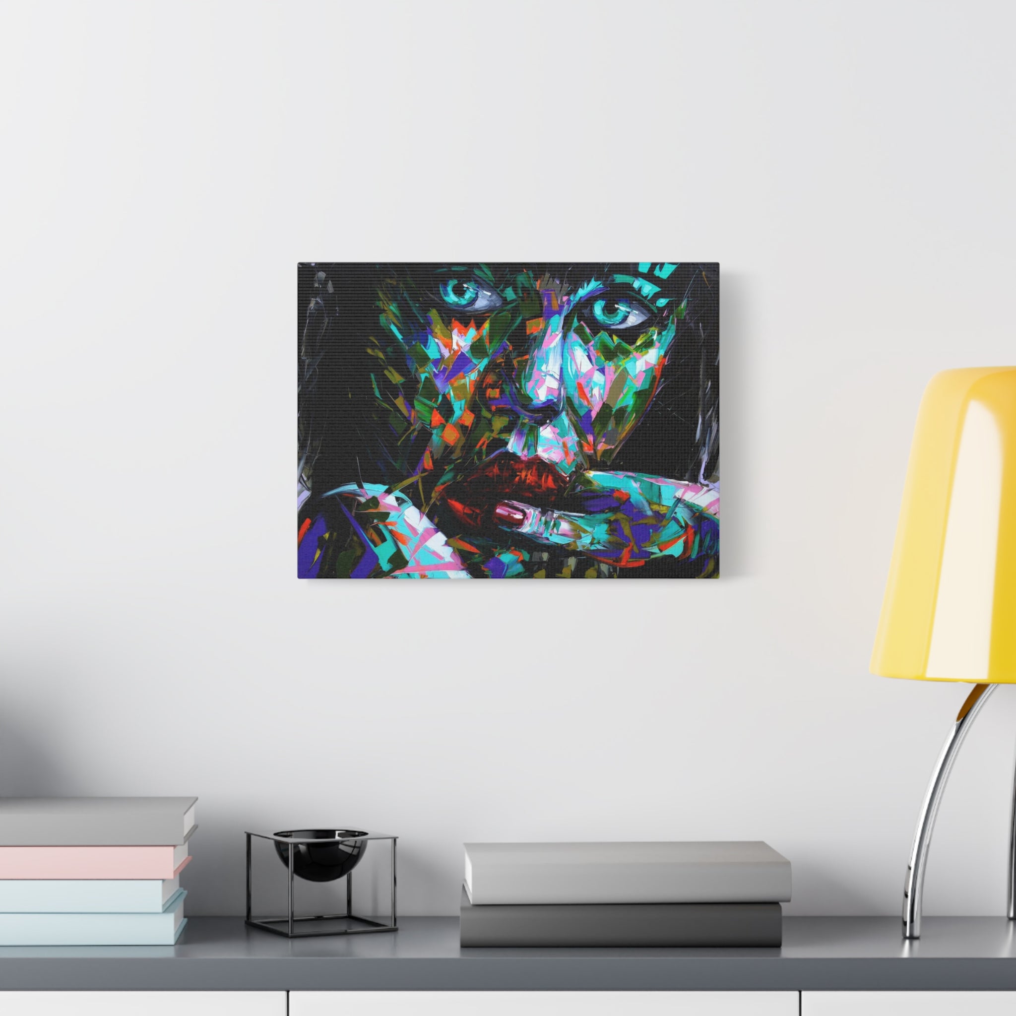 Colorful Abstract Woman Portrait Canvas — Modern Pop Art Wall Decor 