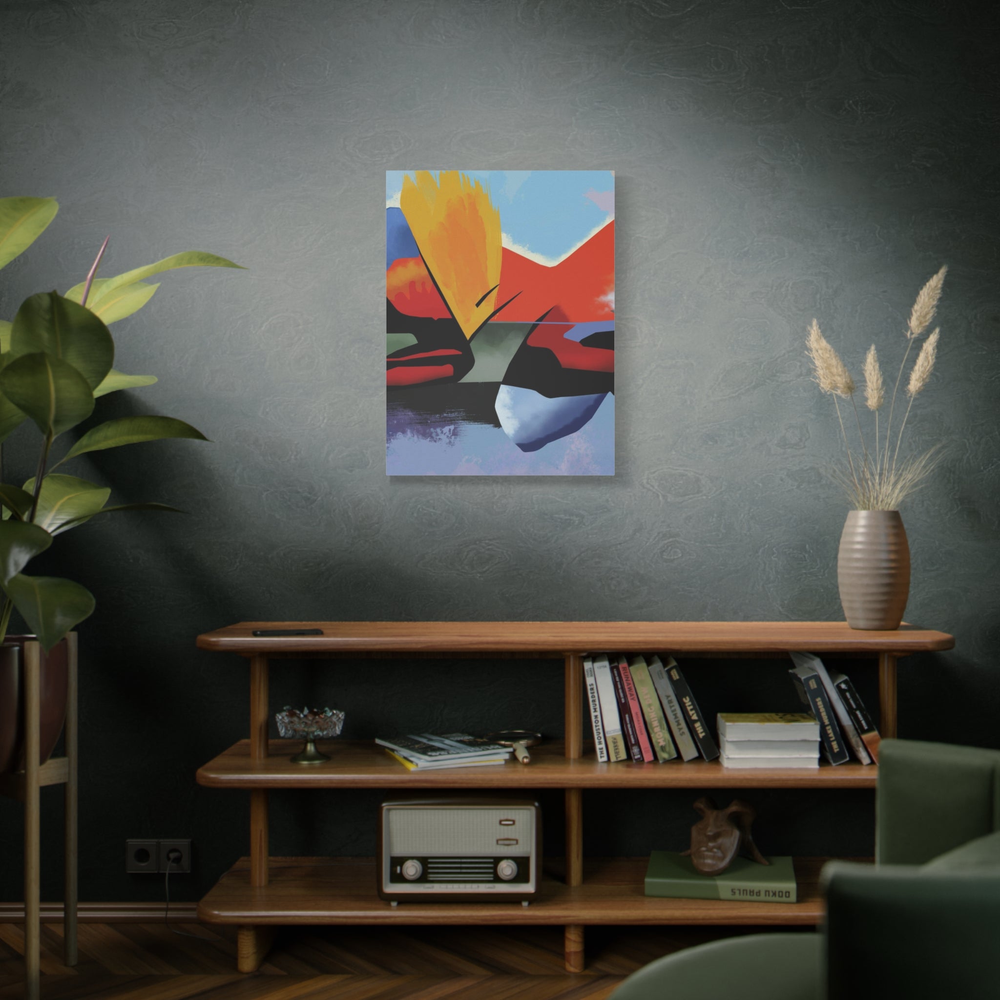 Abstract Color Block Matte Canvas Print — Modern Stretched Wall Art 