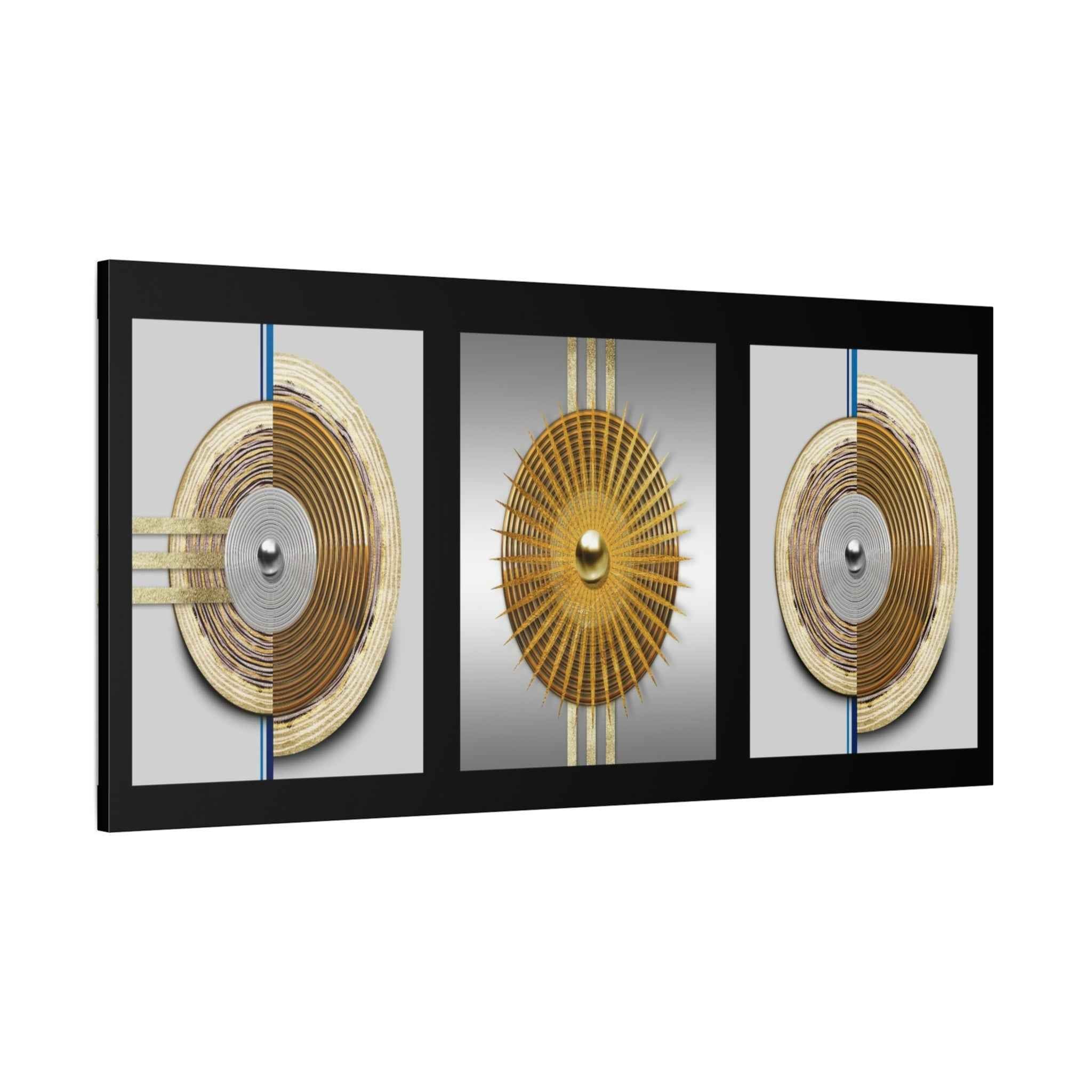 Abstract Gold Geometric Canvas Wall Art