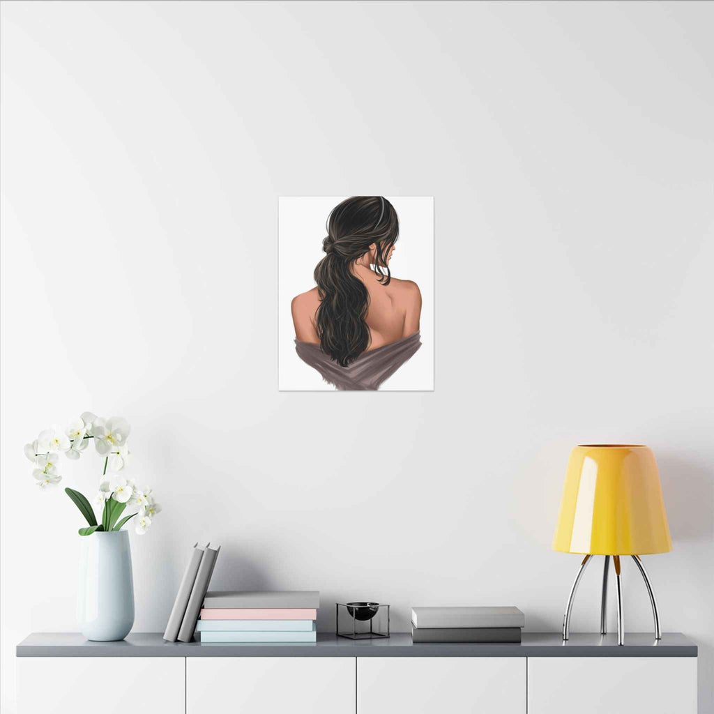 Portrait Canvas Print Woman Back View with Loose Ponytail – Perfect Home Decor for Every Room - TheKaraHan