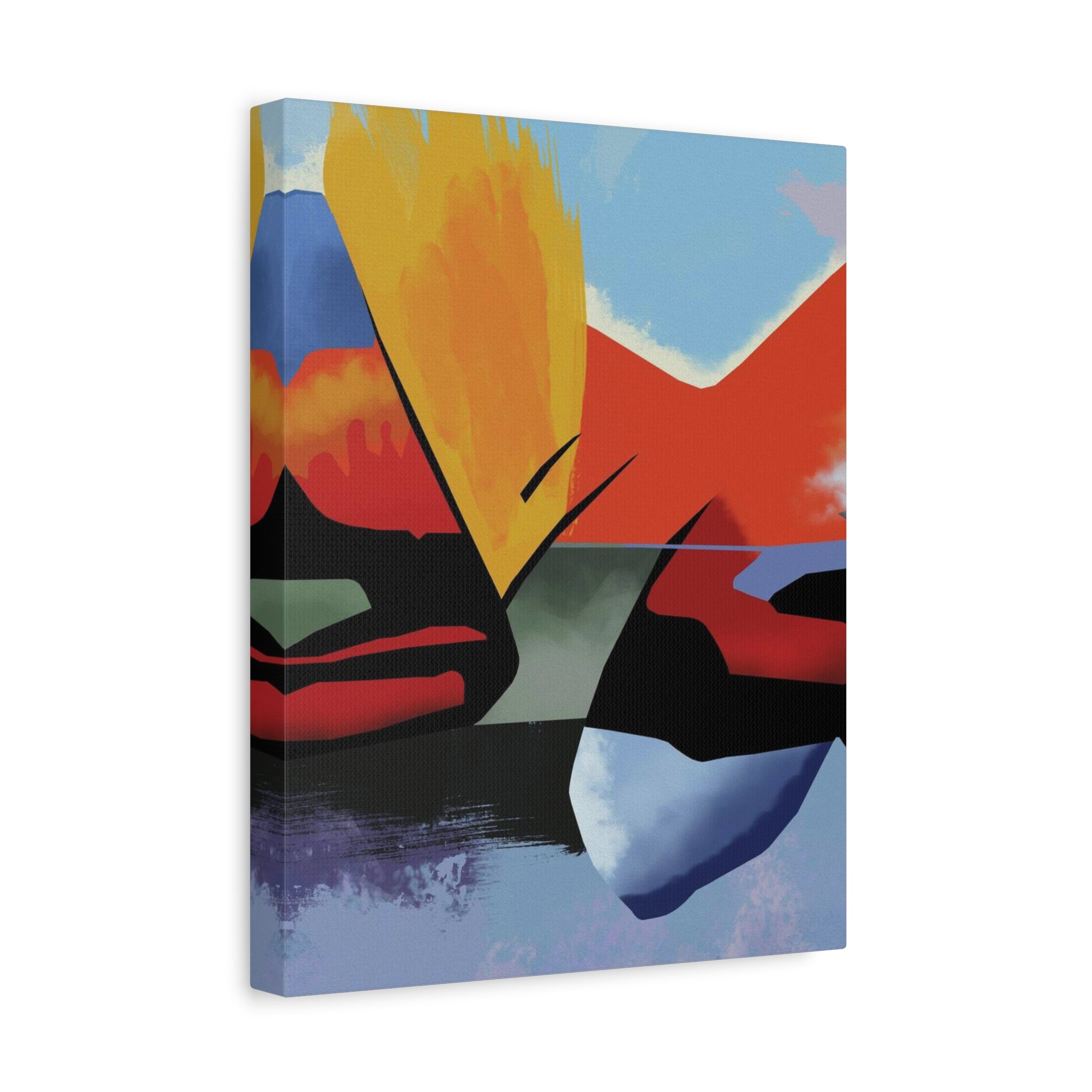 Abstract Color Block Matte Canvas Print — Modern Stretched Wall Art 