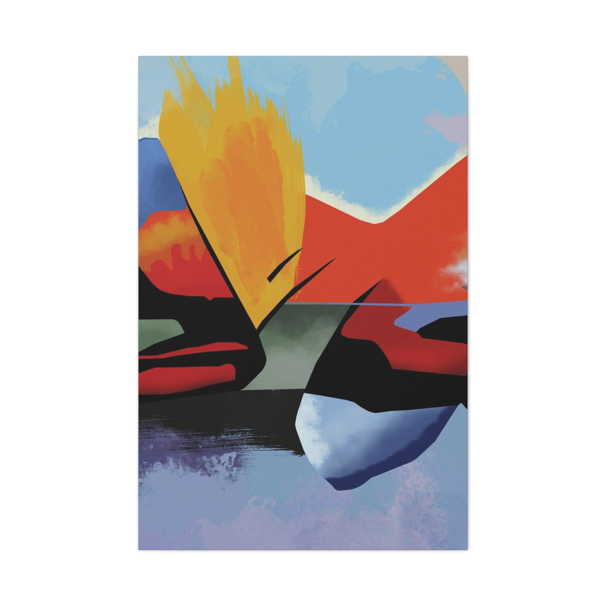 Abstract Color Block Matte Canvas Print — Modern Stretched Wall Art 