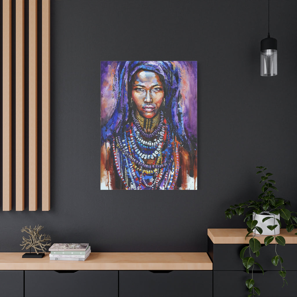 Tribal Queen Canvas Art - Stunning Portrait for Your Space - TheKaraHan