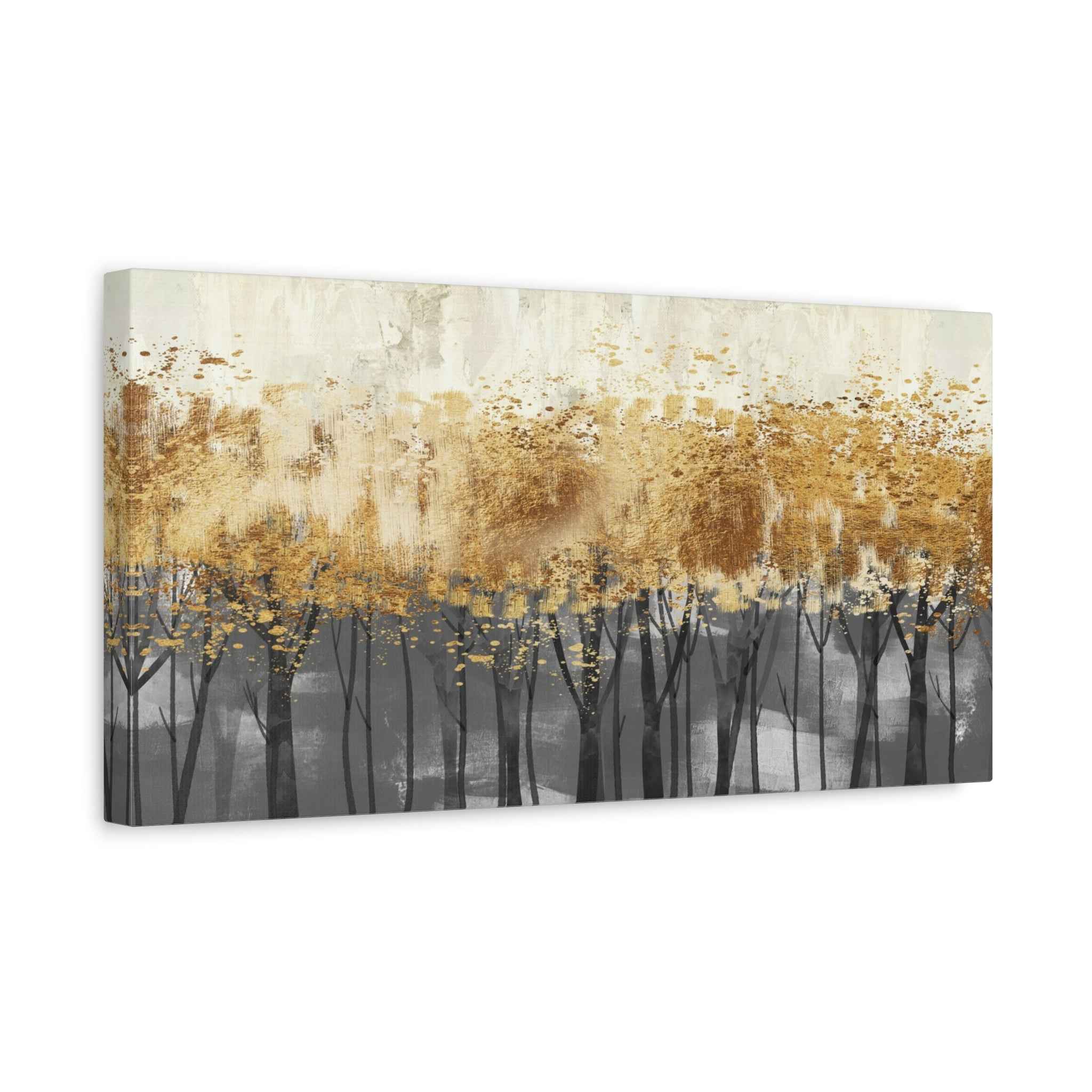 Abstract Golden Forest Canvas Wall Art
