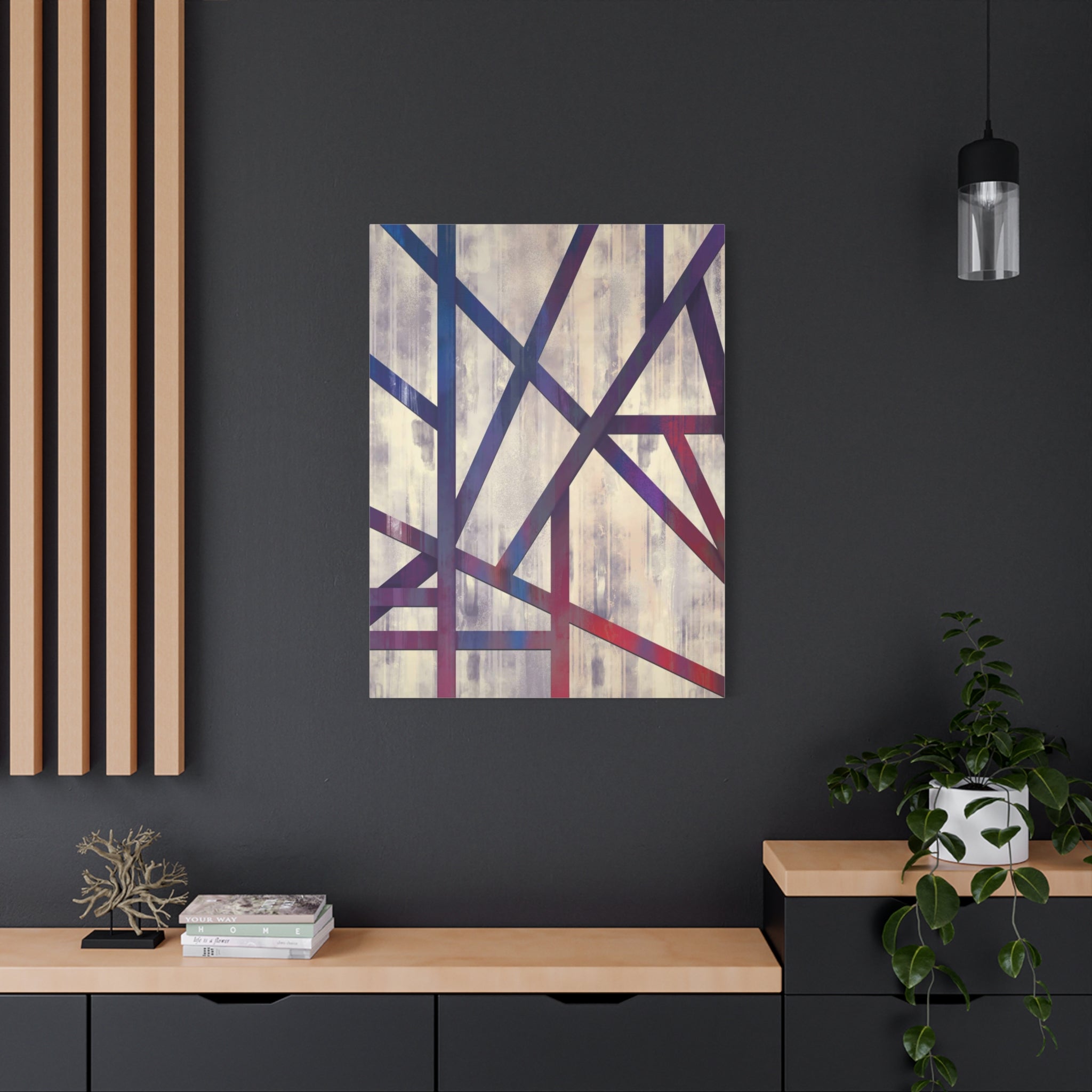 Abstract Geometric Matte Canvas Art – Stretched Wall Decor 