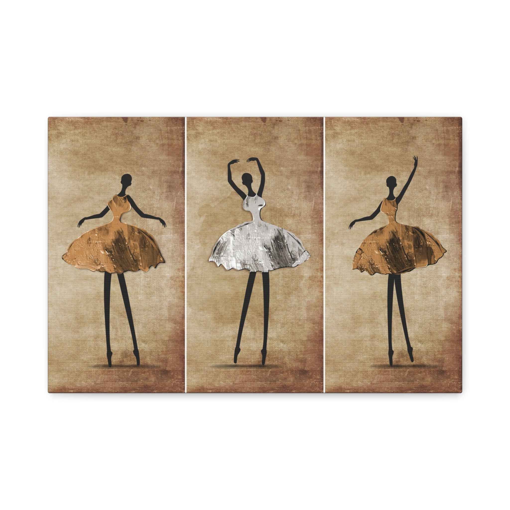 Ballerina Triptych Canvas Wall Art – Elegant Ballet Dancer Wall Decor