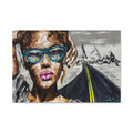 Modern Pop Portrait Canvas Wall Art — Woman with Sunglasses & Road 