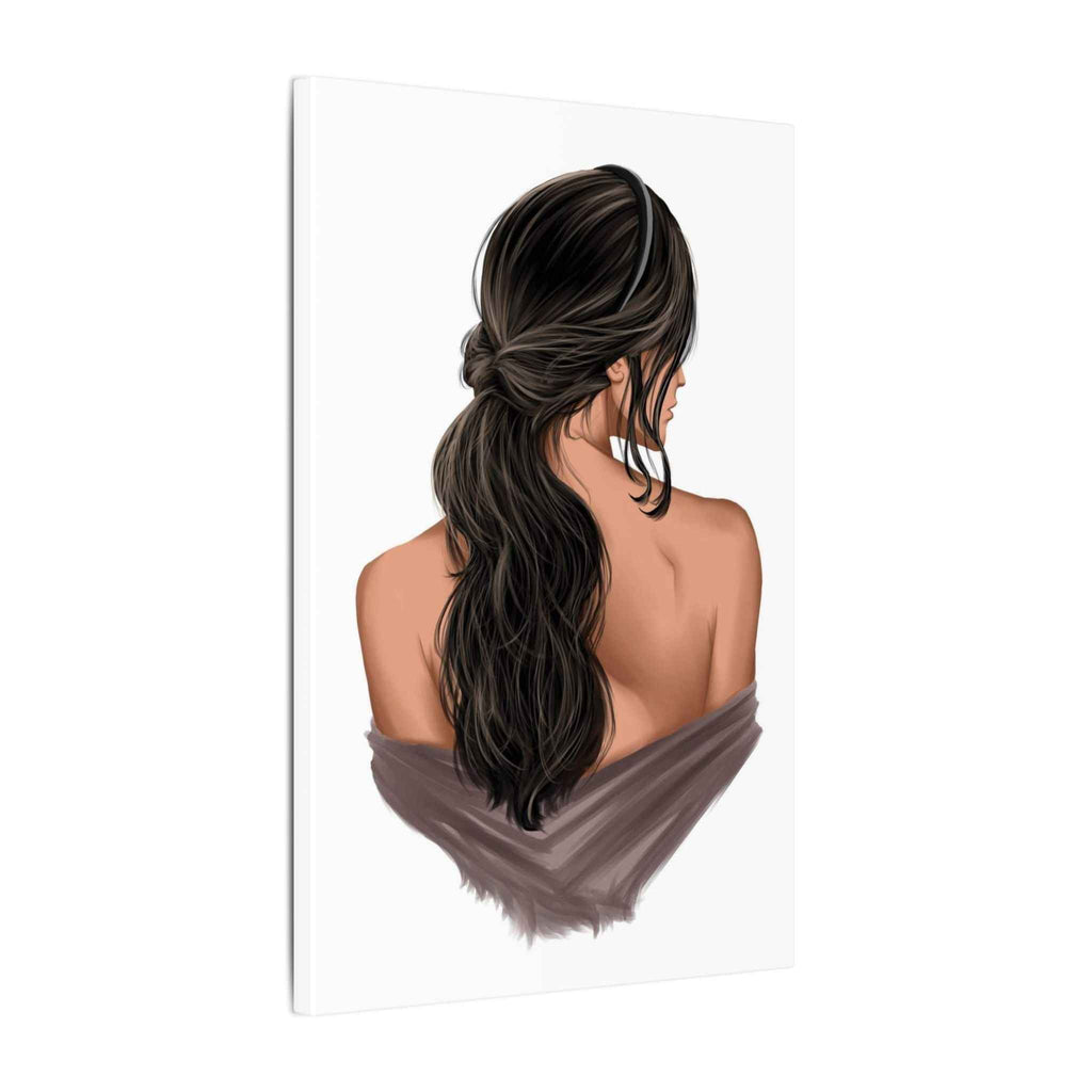 Portrait Canvas Print Woman Back View with Loose Ponytail – Perfect Home Decor for Every Room - TheKaraHan