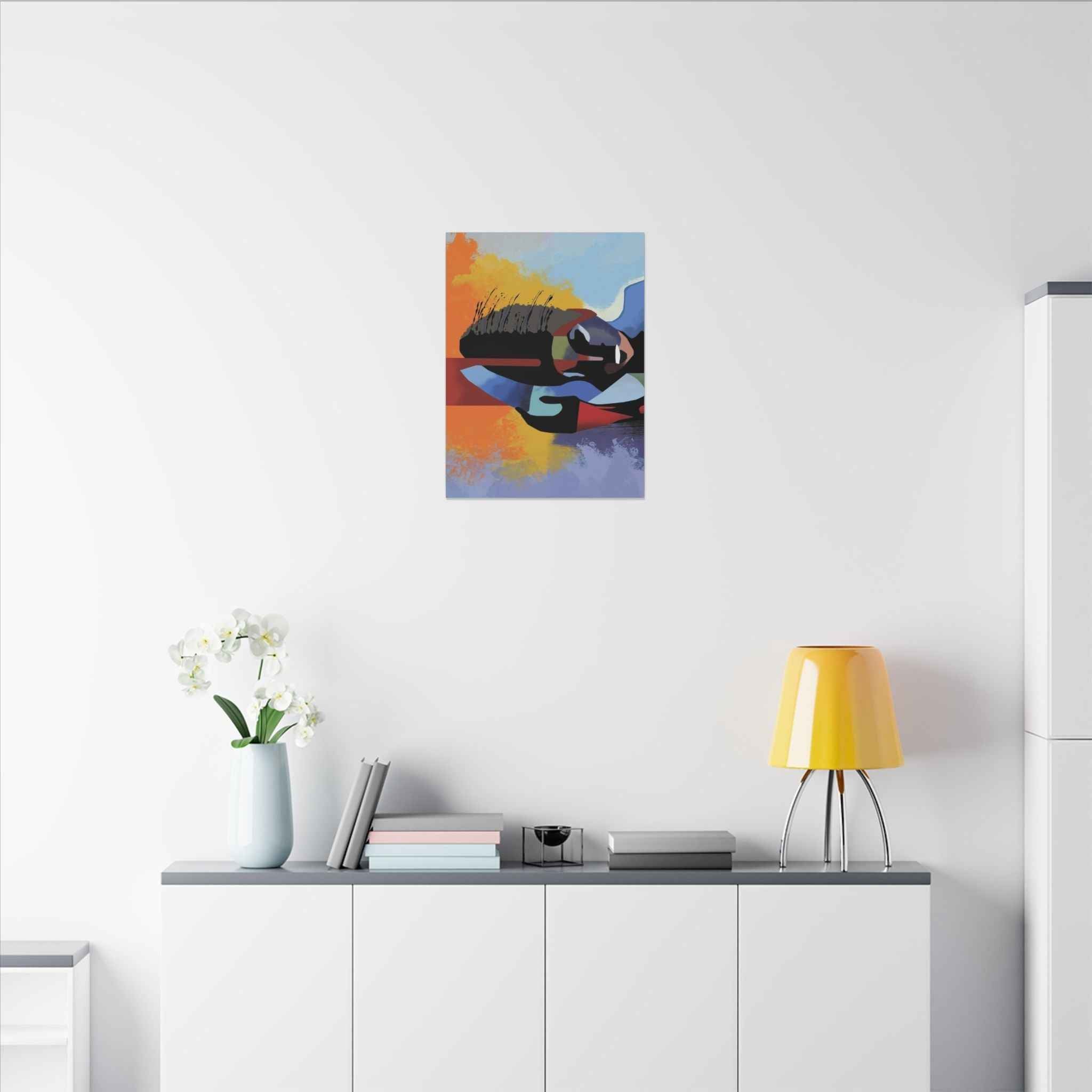 Abstract Guitar Art Canvas - Colorful Modern Music Wall Decor for Your Space - TheKaraHan
