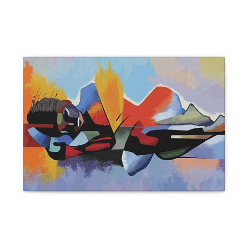 Abstract Colorful Surf Scene Canvas Print — Modern Beach Wall Art - TheKaraHan