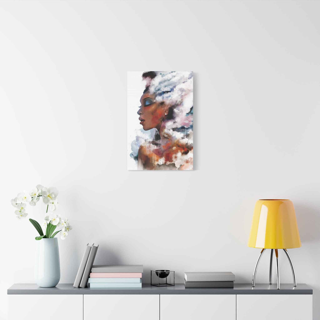 Abstract Watercolor Woman Art - Dreamy Canvas Portrait Wall Decor - TheKaraHan