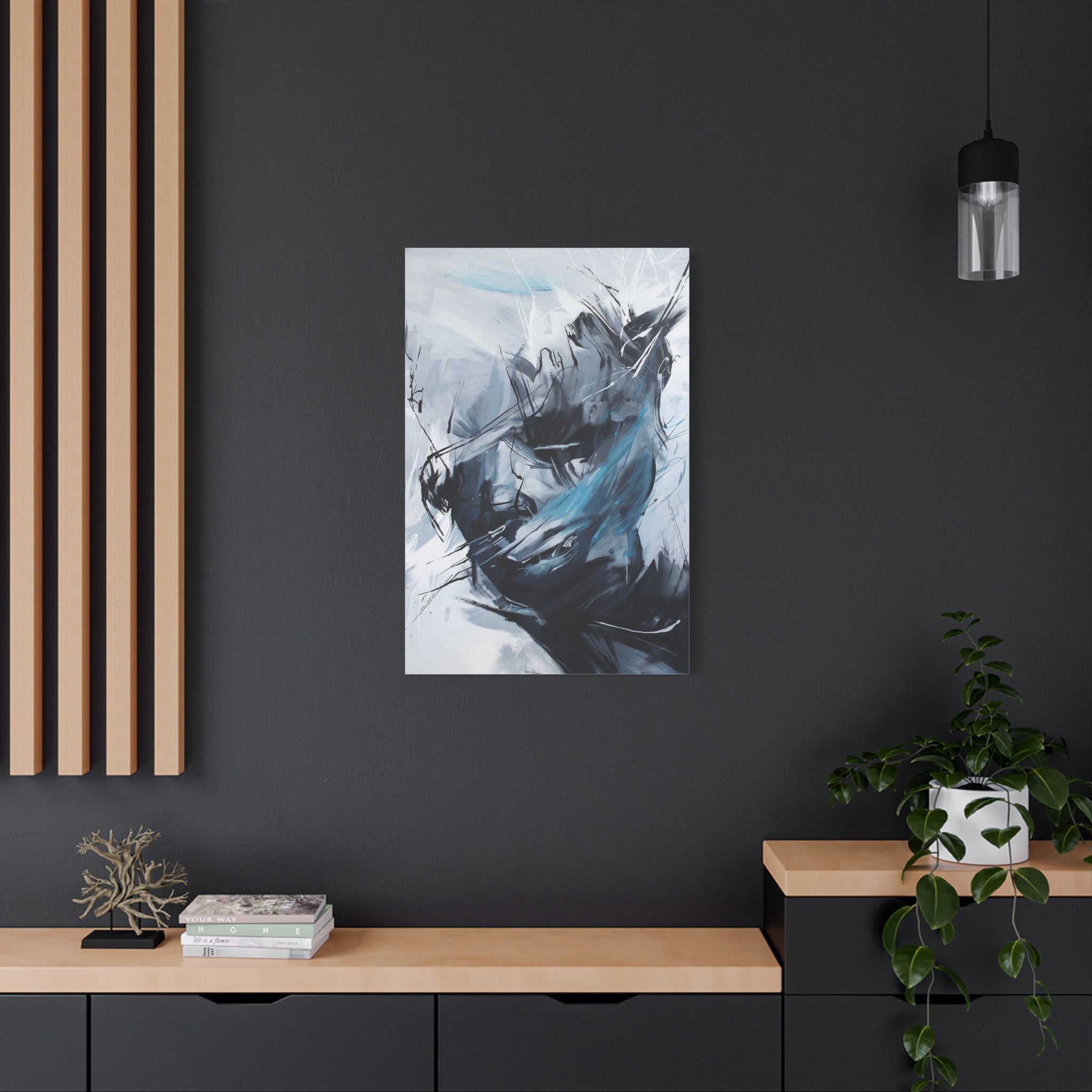 Abstract Blue Storm Matte Canvas Wall Art — Stretched 1.25" 