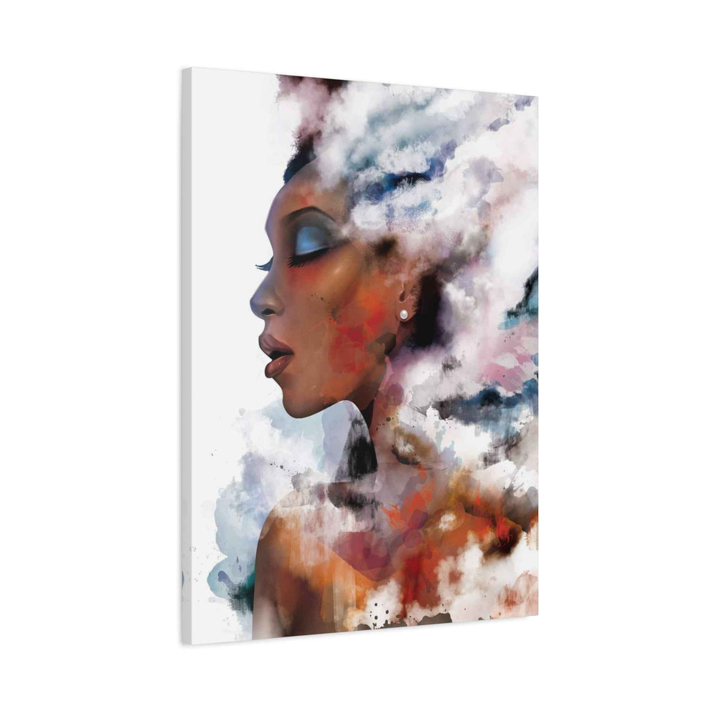 Abstract Watercolor Woman Art - Dreamy Canvas Portrait Wall Decor - TheKaraHan