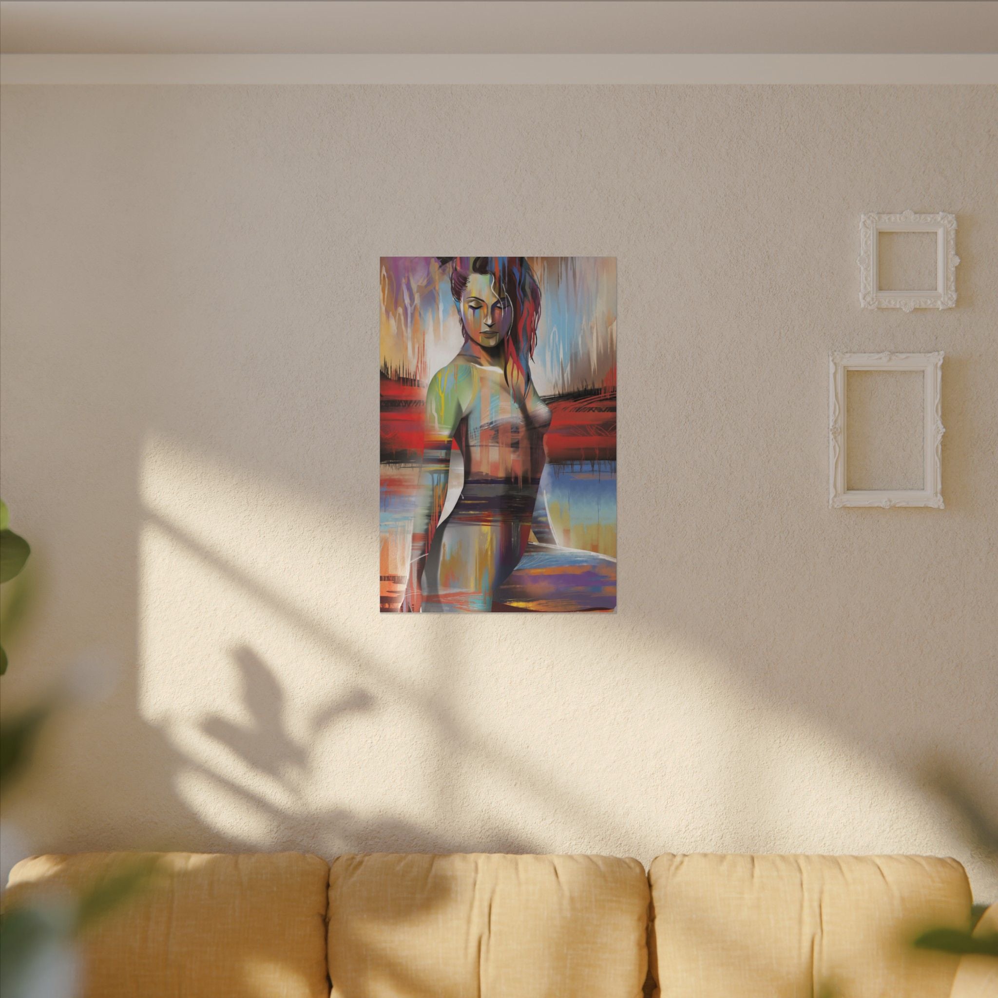 Abstract Colorful Woman Matte Canvas Print — Modern Figurative Wall Art 