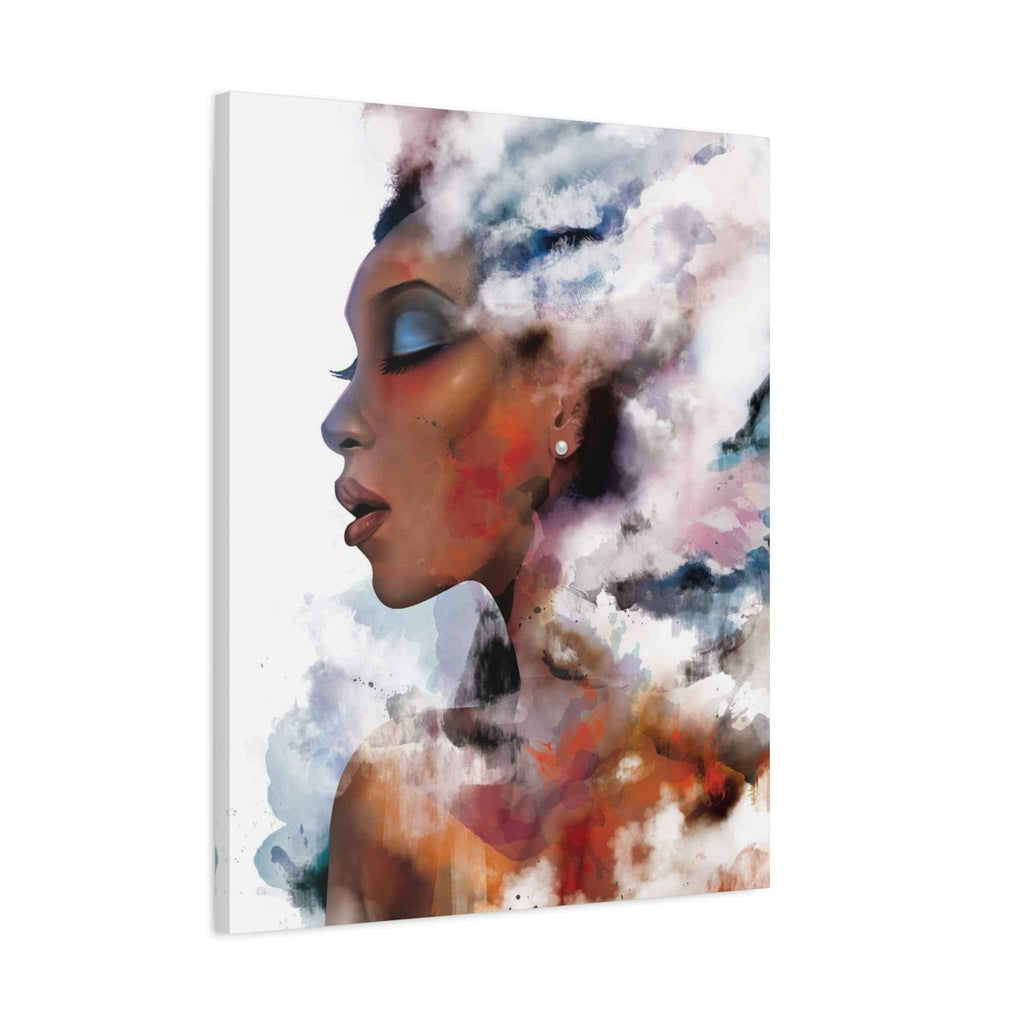 Abstract Watercolor Woman Art - Dreamy Canvas Portrait Wall Decor - TheKaraHan