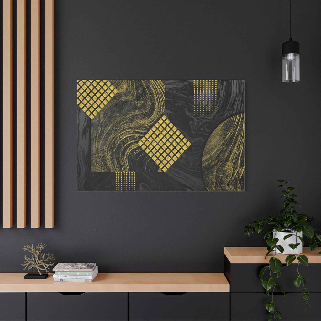 Black and Gold Wall Art - Abstract Canvas Wall Art for Modern Luxury Decor