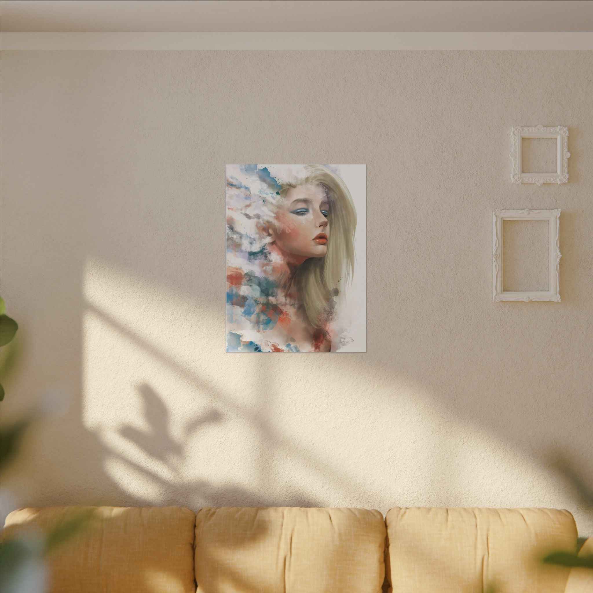 Watercolor Portrait Canvas Art - Dreamy Female Face - TheKaraHan