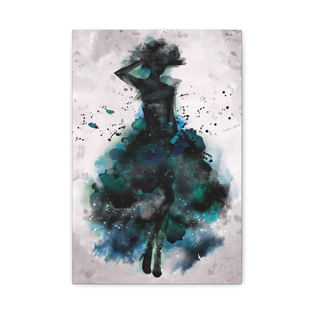 Teal Ballerina Canvas Art - Watercolor Matte Print - TheKaraHan