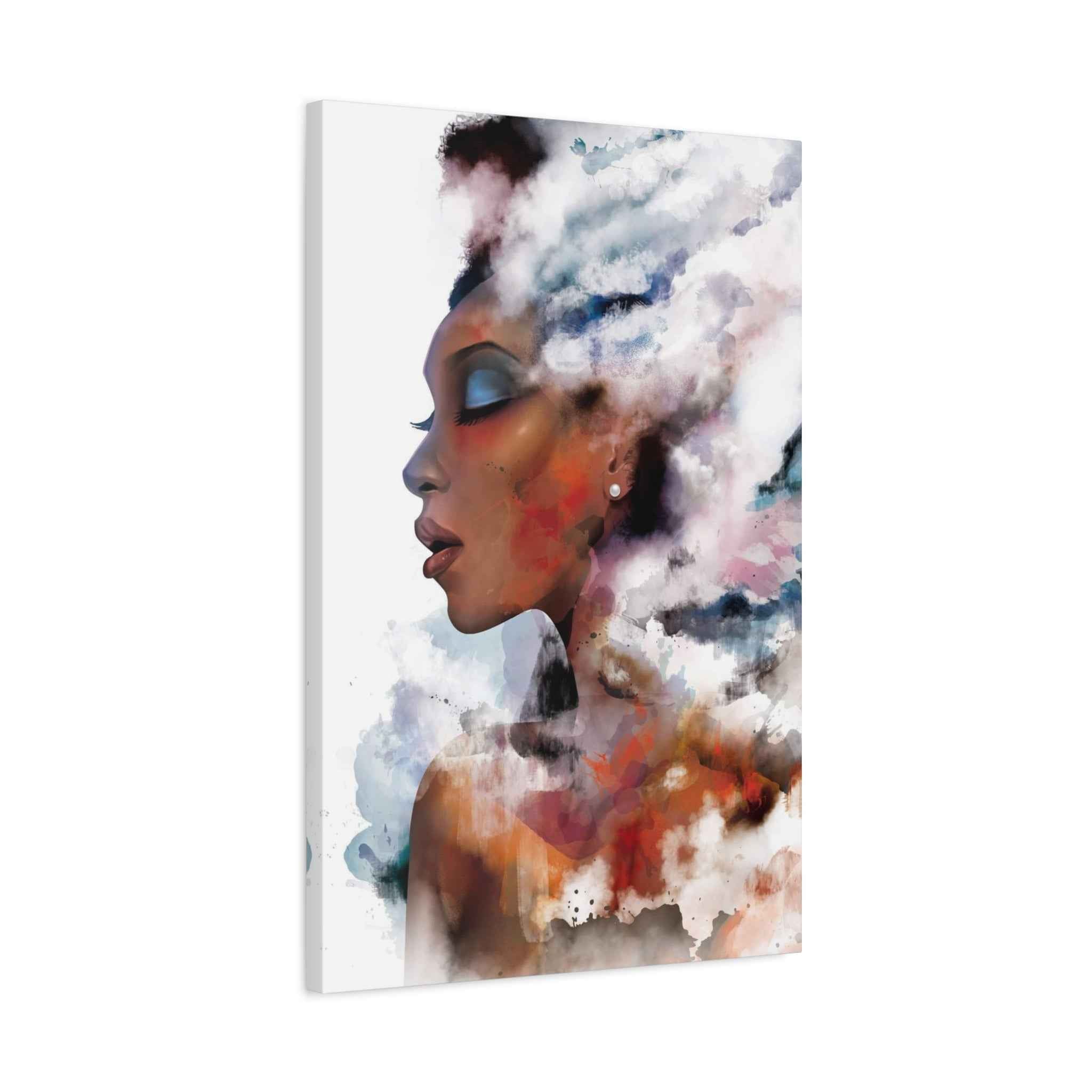 Abstract Watercolor Woman Art - Dreamy Canvas Portrait Wall Decor - TheKaraHan