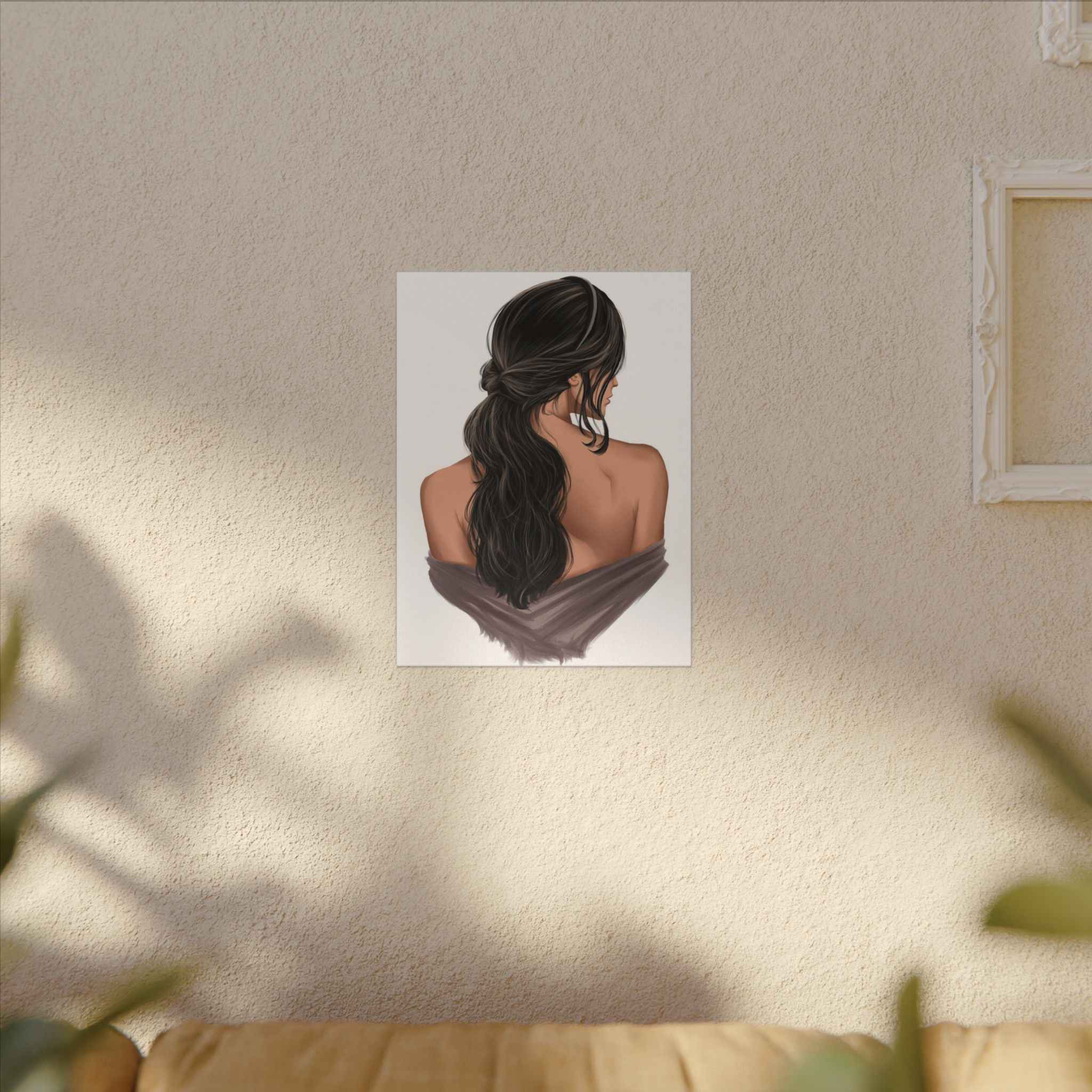 Portrait Canvas Print Woman Back View with Loose Ponytail – Perfect Home Decor for Every Room - TheKaraHan