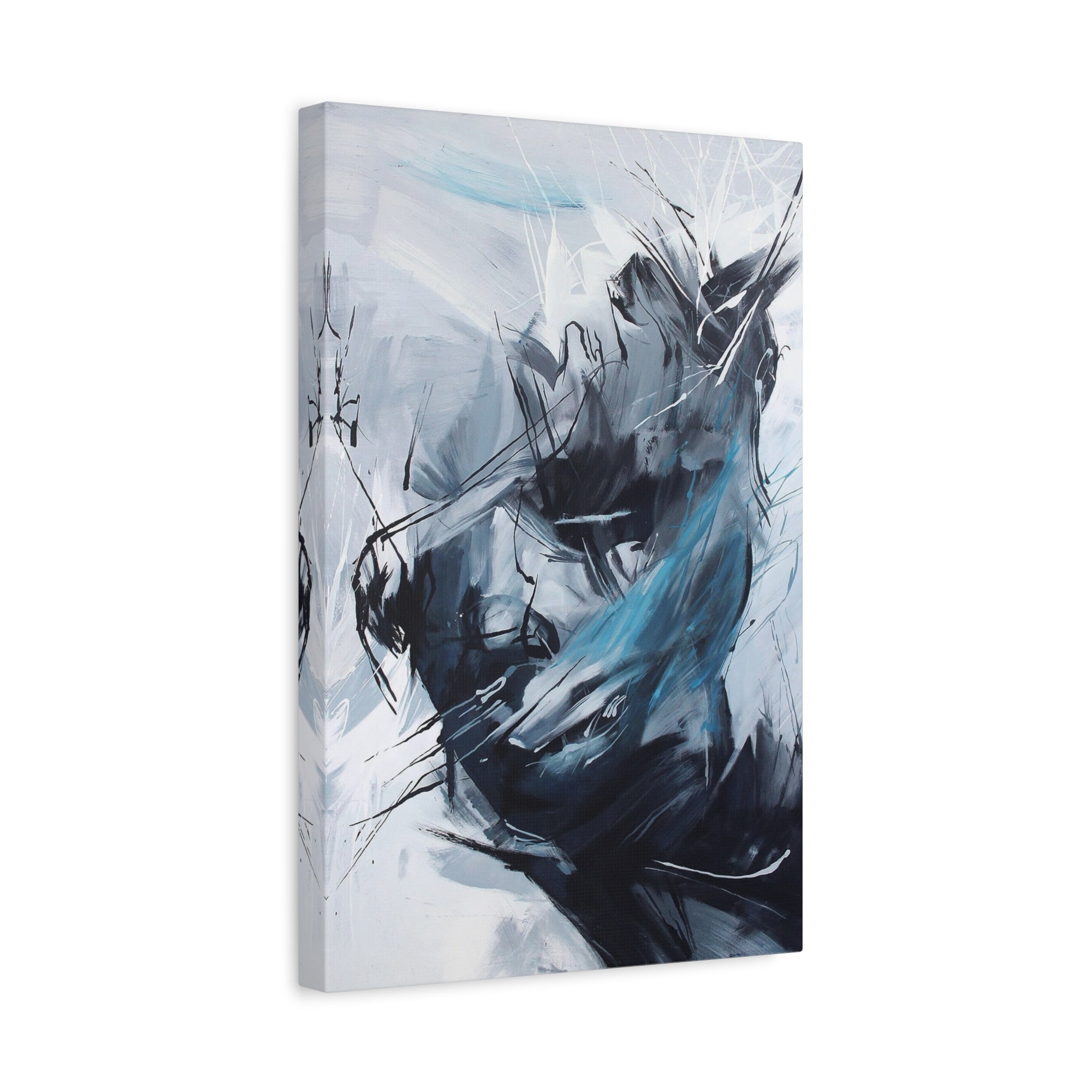 Abstract Blue Storm Matte Canvas Wall Art — Stretched 1.25" 