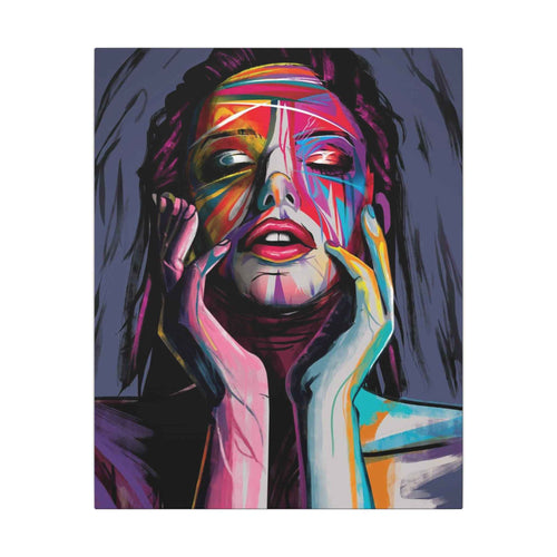 Abstract Colorful Woman Portrait Canvas — Modern Pop Art Face Wall Decor - TheKaraHan