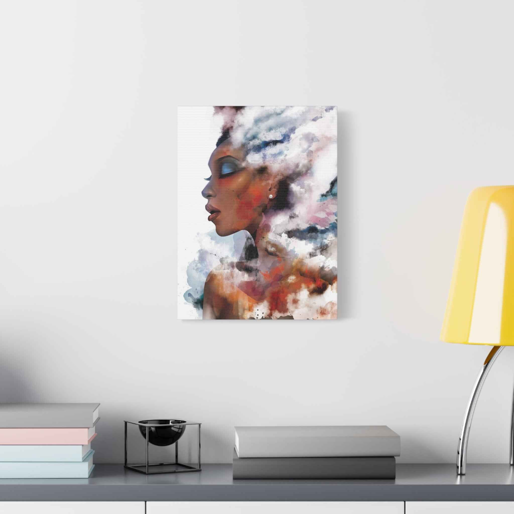 Abstract Watercolor Woman Art - Dreamy Canvas Portrait Wall Decor - TheKaraHan
