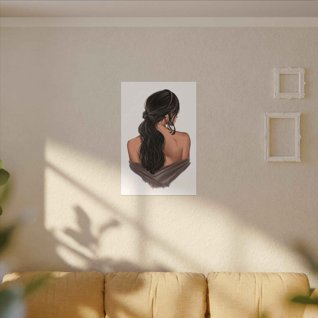 Portrait Canvas Print Woman Back View with Loose Ponytail – Perfect Home Decor for Every Room - TheKaraHan