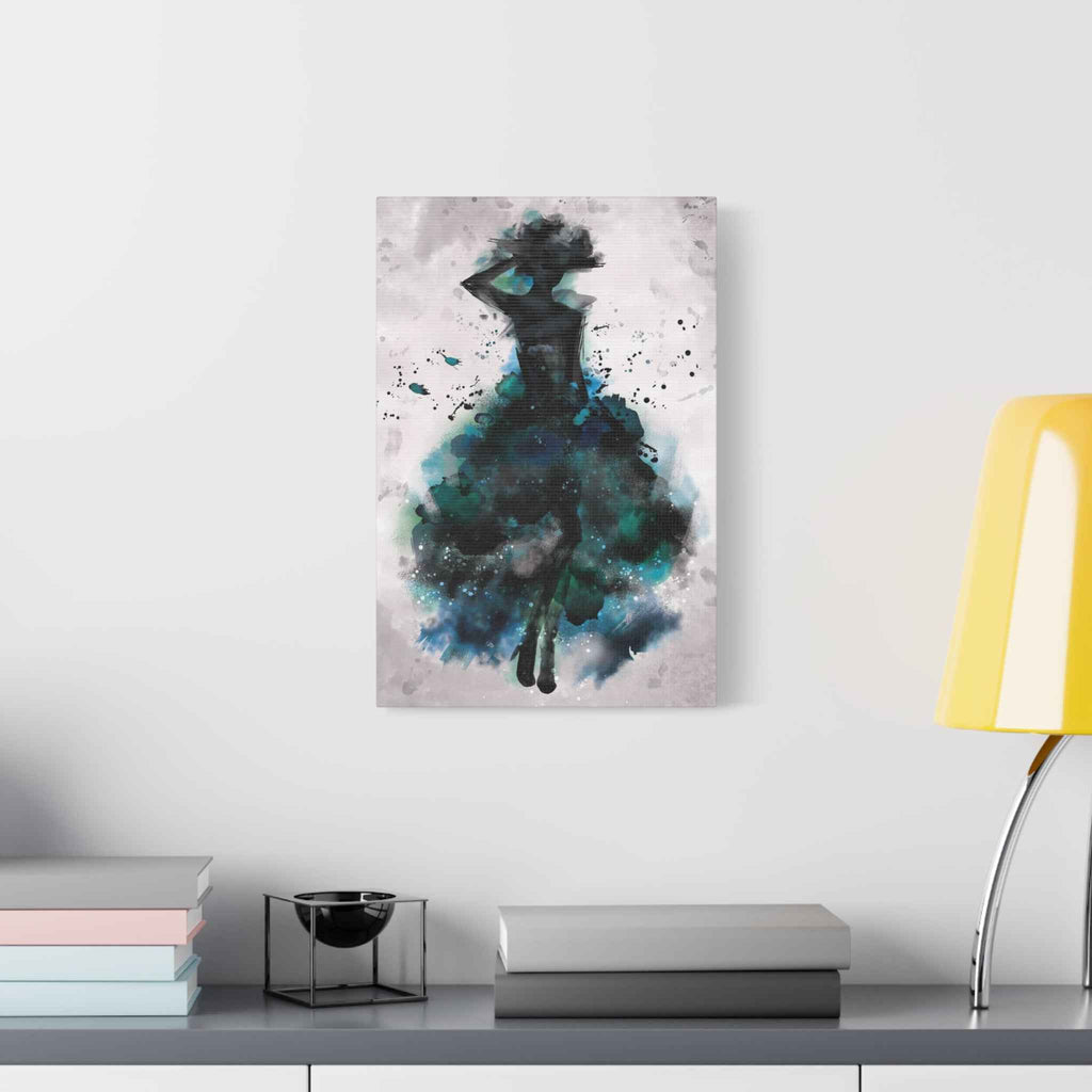 Teal Ballerina Canvas Art - Watercolor Matte Print - TheKaraHan