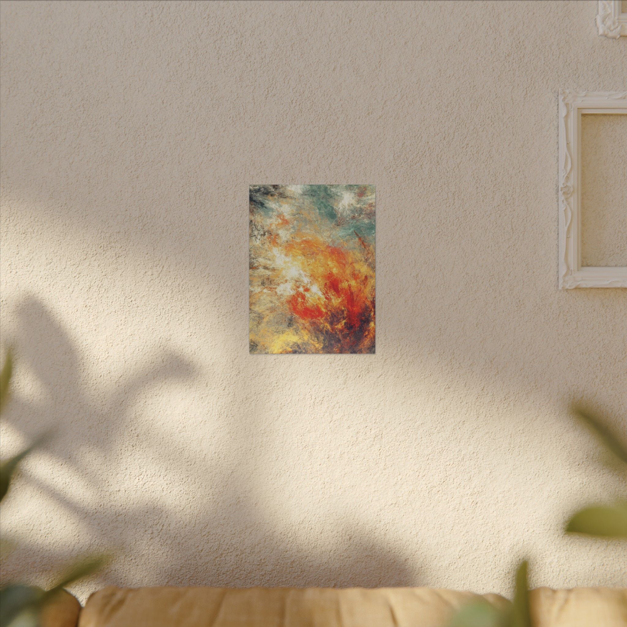 Abstract Nebula Canvas Wall Art — Colorful Modern Stretched Matte Print 