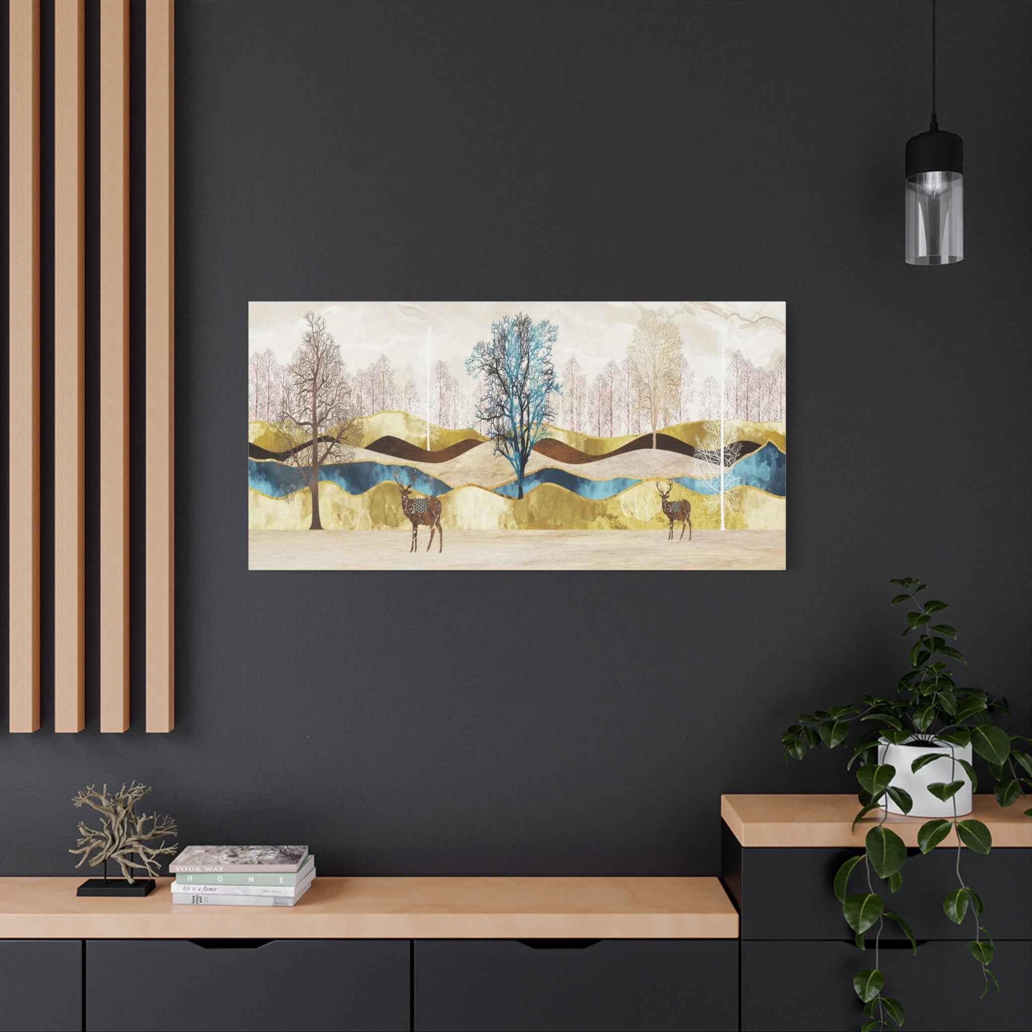 Panoramic Landscape Wall Art, Abstract Nature Canvas