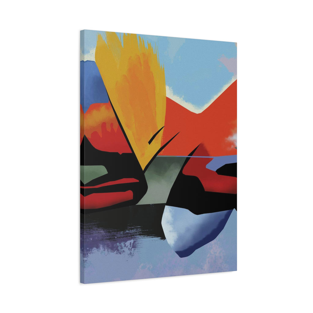 Abstract Color Block Matte Canvas Print — Modern Stretched Wall Art 