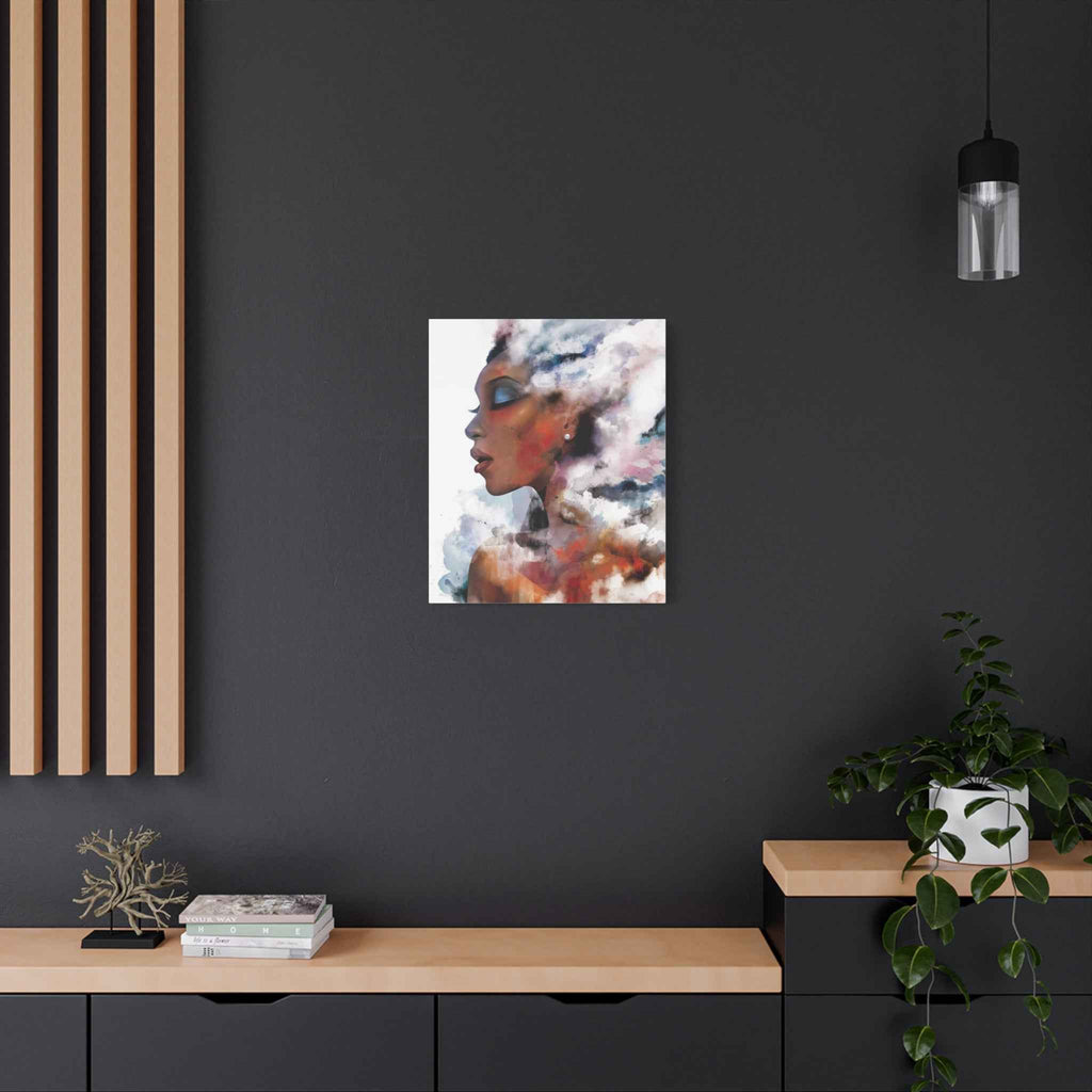 Abstract Watercolor Woman Art - Dreamy Canvas Portrait Wall Decor - TheKaraHan