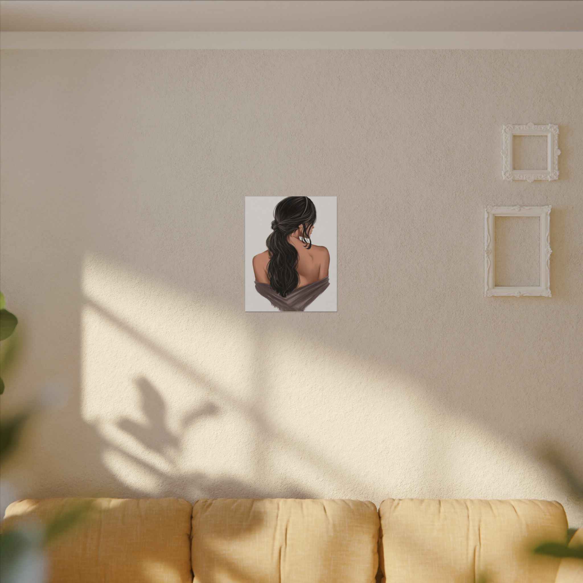 Portrait Canvas Print Woman Back View with Loose Ponytail – Perfect Home Decor for Every Room - TheKaraHan